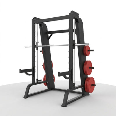 Smith Machine Built for Home Strength Training, Adjustable Bar Heights, Safety Features, Metal Frame