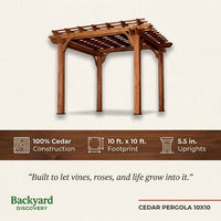 10 Ft. X 10 Ft. Traditional All Cedar Wood Outdoor Patio Pergola Shade Structure — Results & Stats