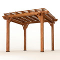 Outdoor Pergola Shade Structure Built for Lasting Beauty, 10x10 Ft All Cedar Wood, Sculptured Beam Design