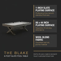 8 Foot Pool Table Built for Home Game Rooms, 1-Inch Slate Playing Surface, Solid Wood Rails, Premium Wool Blend — Results & Stats