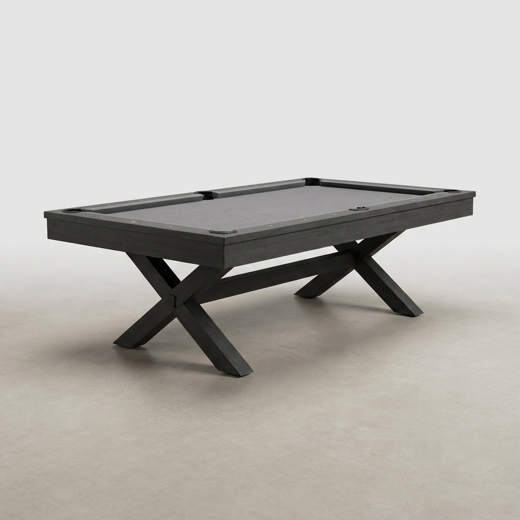 8 Foot Pool Table Built for Home Game Rooms, 1-Inch Slate Playing Surface, Solid Wood Rails, Premium Wool Blend — Studio Shot