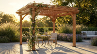 10 Ft. X 10 Ft. Traditional All Cedar Wood Outdoor Patio Pergola Shade Structure — Lifestyle