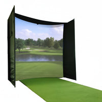 Golf Simulator Enclosure Kit Engineered for Indoor Practice, 9.8x9.8x4.9 Frame, Durable Impact Screen, Velcro System