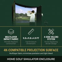 DIY Golf Simulator Impact Screen Frame Enclosure Kit Set, Use with Simulators, Durable Fabric with Velcro, Reinforced Black Border, 9.8'X9.8'X4.9' — Results & Stats
