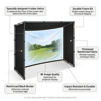 DIY Golf Simulator Impact Screen Frame Enclosure Kit Set, Use with Simulators, Durable Fabric with Velcro, Reinforced Black Border, 9.8'X9.8'X4.9' — How It Works