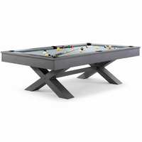 Pool Table Built for Home Game Rooms, 1-Inch Slate Playing Surface, Solid Wood Rails, Premium Wool Blend
