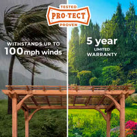 Outdoor Pergola Shade Structure Built for Lasting Beauty, 10x10 Ft All Cedar Wood, Sculptured Beam Design