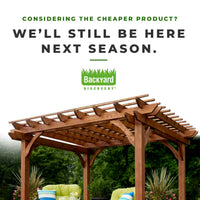 Outdoor Pergola Shade Structure Built for Lasting Beauty, 10x10 Ft All Cedar Wood, Sculptured Beam Design