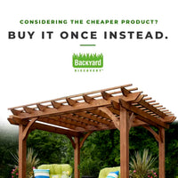 Outdoor Pergola Shade Structure Built for Lasting Beauty, 10x10 Ft All Cedar Wood, Sculptured Beam Design